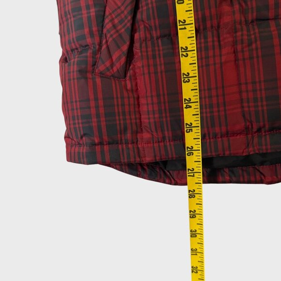 Eddie Bauer WeatherEdge Goose Down Plaid Puffer Vest Red Women's XL Outerwear - Picture 11 of 11